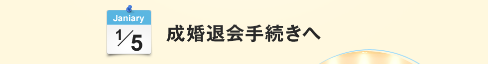 成婚退会手続きへ