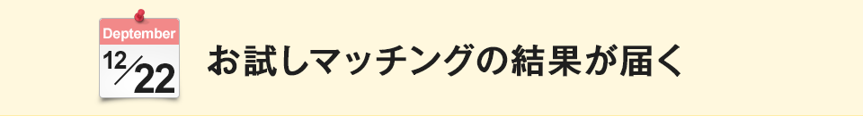 お試しマッチングの結果が届く