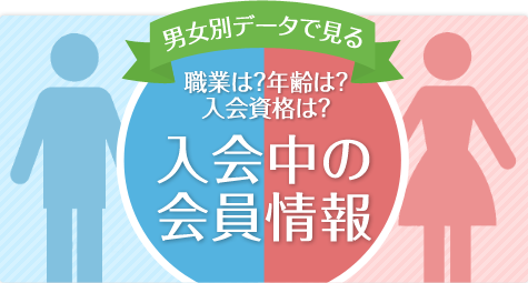 ［男女別データで見る］職業は？年齢は？入会資格は？　入会中の会員情報